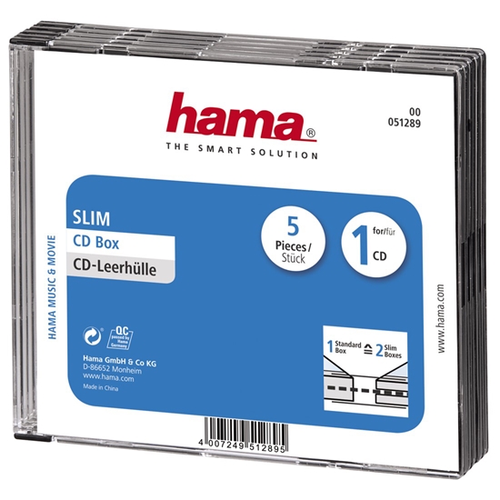 Изображение Hama CD Slim Jewel Case 1 discs Transparent