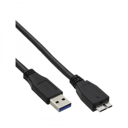 Attēls no Kabel USB InLine USB-A - micro-B 3 m Czarny (35430)