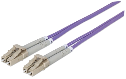 Attēls no Intellinet Fiber Optic Patch Cable, OM4, LC/LC, 1m, Violet, Duplex, Multimode, 50/125 µm, LSZH, Fibre, Lifetime Warranty, Polybag