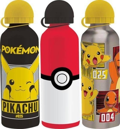 Изображение Kids Euroswan Bidon aluminiowy 500ml 3 wzory Pokemon PK0001 Kids Euroswan p12 mix cena za 1 szt