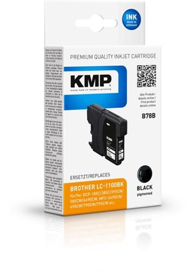 Picture of KMP B78B ink cartridge black compatible w. Brother LC-1100 BK