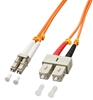 Picture of Lindy 1.0m OM2 LC - SC Duplex fibre optic cable 1 m Orange