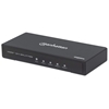 Изображение Manhattan HDMI Splitter 4-Port , 4K@60Hz, Displays output from x1 HDMI source to x4 HD displays (same output to four displays), AC Powered (cable 1.2m), Black, Three Year Warranty, Retail Box (With Euro 2-pin plug)