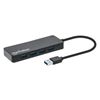 Picture of Manhattan USB-A Dock/Hub, Ports (x7): USB-A (x7), 5 Gbps (USB 3.2 Gen1 aka USB 3.0), External Power Supply Not Needed, Cable 15cm, SuperSpeed USB, Black, Three Year Warranty, Blister