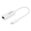 Изображение Manhattan USB-C to Gigabit (10/100/1000 Mbps) Network Adapter, White, Equivalent to US1GC30W, supports up to 2 Gbps full-duplex transfer speed, RJ45, Three Year Warranty, Blister