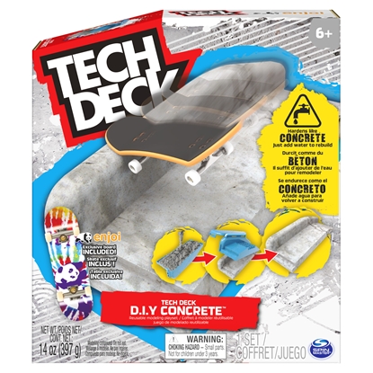 Picture of Tech Deck DIY Concrete Reusable Modeling Playset with Exclusive Enjoi Fingerboard, Rail, Molds, Skatepark Kit, Kids Toy for Boys and Girls Ages 6 and up