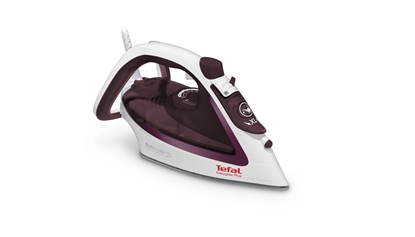 Изображение Tefal EasyGliss Plus FV5714 iron Dry & Steam iron Durilium soleplate 2400 W Bordeaux, White