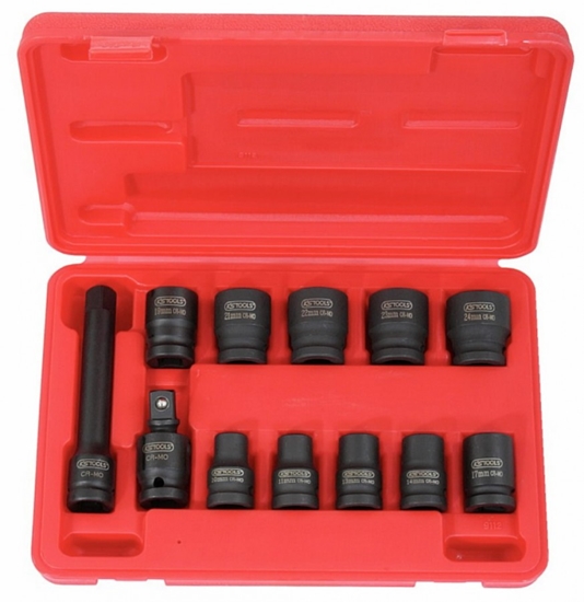 Изображение Triecienmuciņu komplekts 1/2" 10 - 24 mm, 12 gab., KS Tools