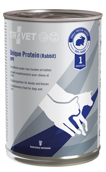 Picture of TROVET Unique Protein UPR with rabbit - Wet dog and cat food - 400 g