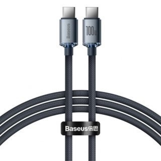 Изображение Kabelis BASEUS USB C kištukas - USB C kištukas 1.2m su QC3.0 įreng. krov. iki 100W Crystal Shine