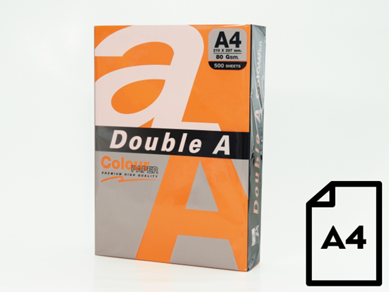 Picture of Colour paper Double A, 80g, A4, 500 sheets, Saffron