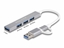 Picture of Delock 4 Port Slim USB Hub with USB Type-C™ or USB Type-A to 3 x USB 2.0 Type-A female + 1 x USB 5 Gbps Type-A female