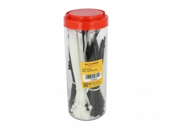 Picture of Delock Cable tie assortment box 600 pieces black / white