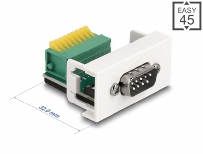 Изображение Delock Easy 45 Module D-Sub 9 pin male to 9 pin Terminal Block 22.5 x 45 mm