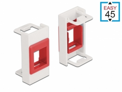 Picture of Delock Easy 45 Module Keystone Holder 22.5 x 45 mm, white / red