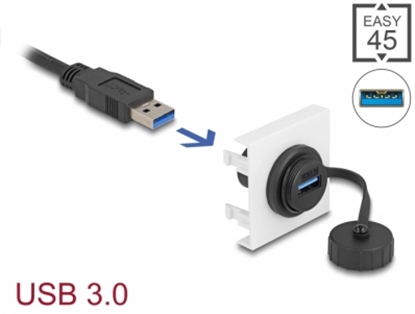 Изображение Delock Easy 45 Module SuperSpeed USB 5 Gbps (USB 3.2 Gen 1) USB Type-A female, 45 x 45 mm