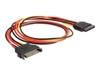 Изображение Delock Extension Cable Power SATA 15 Pin male  SATA 15 Pin female 50 cm