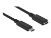 Изображение Delock Extension cable SuperSpeed USB (USB 3.1 Gen 1) USB Type-C™ male > female 3 A 1.0 m black