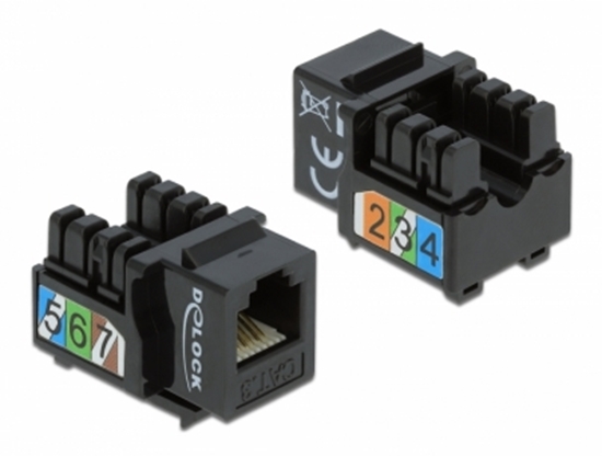 Picture of Delock Keystone Module RJ12 jack > LSA Cat.3 UTP black