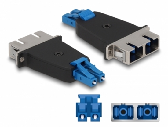 Picture of Delock Optical Fiber Hybrid Coupler LC Duplex male to SC Duplex female blue