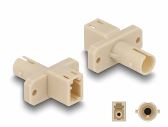 Picture of Delock Optical Fiber Hybrid Coupler LC Simplex female to ST Simplex female beige