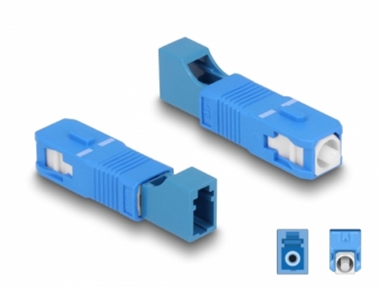 Picture of Delock Optical Fiber Hybrid Coupler SC Simplex male to LC Simplex female blue