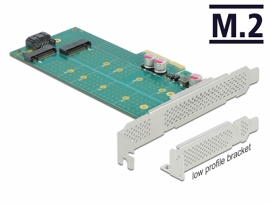 Picture of Delock PCI Express x4 Card to 1 x M.2 Key B + 1 x NVMe M.2 Key M - Low Profile Form Factor