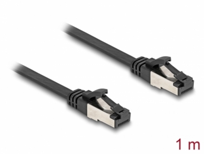 Attēls no Delock RJ45 Flat Patch Cable plug to plug Cat.8.1 flexible 1 m black