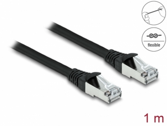 Picture of Delock RJ45 Network Cable Cat.6A S/FTP PUR Outdoor 1 m black