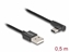 Picture of Delock USB 2.0 Cable Type-A male to USB Type-C™ male angled 0.5 m black