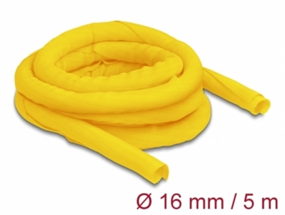 Attēls no Delock Woven Sleeve self-closing heat-resistant 5 m x 16 mm yellow