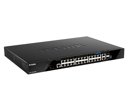 Picture of D-Link DGS-1520-28MP/E network switch Managed L3 Gigabit Ethernet (10/100/1000) Power over Ethernet (PoE) 1U Black