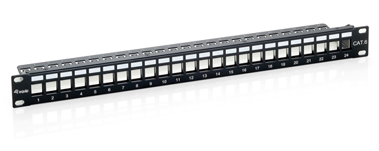 Picture of Equip 24-Port Keystone Cat.6 Shielded Patch Panel, Black