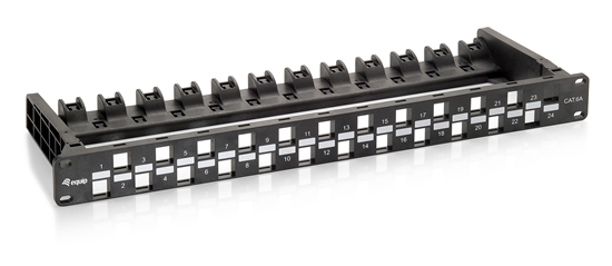 Picture of Equip 24-Port Keystone Cat.6A Unshielded Patch Panel, Black