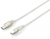 Picture of Equip USB 2.0 Type A to Type B Cable, 5.0m , Transparent silver