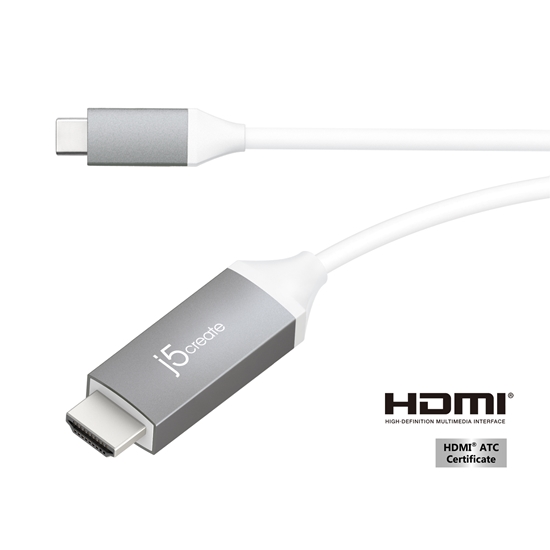 Изображение j5create JCC153G-N USB-C™ to 4K HDMI™ Cable, Grey, 1.5 m