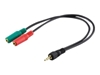 Изображение Kabel Manhattan Jack 3.5mm - Jack 3.5mm x2 0.15m czarny (352024)