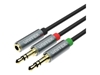 Picture of Kabel Unitek Jack 3.5mm - Jack 3.5mm x2 0.2m srebrny (Y-C957ABK)