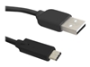 Изображение Kabel USB Qoltec USB-A - USB-C 0.25 m Czarny (50496)