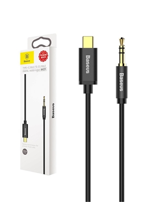 Attēls no Kabelis Baseus USB Type-C Male - 3.5mm Male 1.2m Black