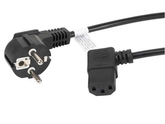 Picture of Lanberg CA-C13C-12CC-0018-BK power cable Black 2 m C13 coupler CEE7/7