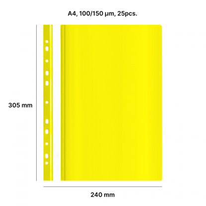 Attēls no AD Class Perforated A4 Report File 00/150 yellow 25pcs./pack.