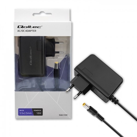 Picture of Qoltec 51028 power adapter/inverter Indoor 18 W Black