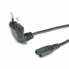 Picture of ROLINE Euro Power Cable, 2-pin, angled, black, 1.8 m
