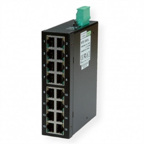 Изображение ROLINE Industrial Switch, 16x RJ-45, unmanaged