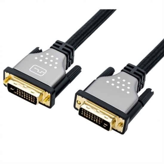 Picture of ROLINE Monitor Cable, DVI (24+1), Dual Link, M/M, black /silver, 3.0 m