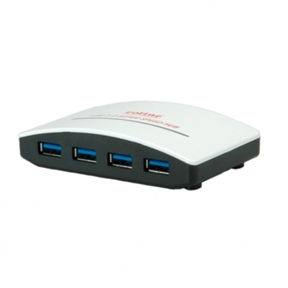 Attēls no ROLINE USB 3.0 Hub "Black & White", 4 Ports, with Power Supply