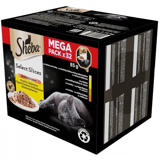 Изображение SHEBA tray sauce poultry/chicken/ turkey - wet cat food - 32x85 g