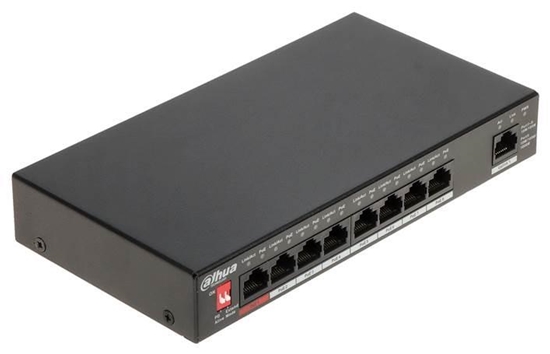 Изображение Switch|DAHUA|Type L2|Desktop/pedestal|Rack|1x10Base-T / 100Base-TX / 1000Base-T|PoE ports 8|96 Watts|DH-PFS3009-8ET1GT-96-V2