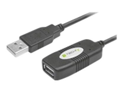 Изображение Kabel USB Techly USB-A - USB-A 10 m Czarny (023646)